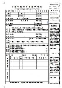 中国公民因私出国申请表 在线范例