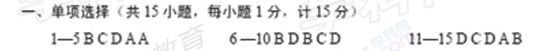 江苏盐城2013年中考英语答案（图片版）