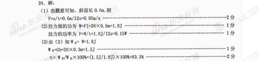 贵州黔东南2013年中考物理答案（图片版）