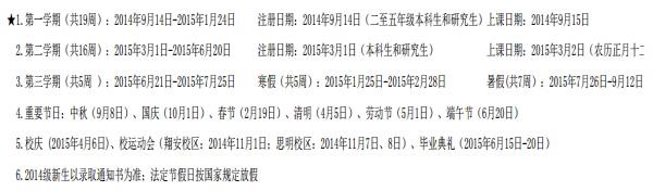 2015年厦门大学暑假放假时间