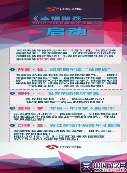 2016江苏卫视跨年演唱会时间