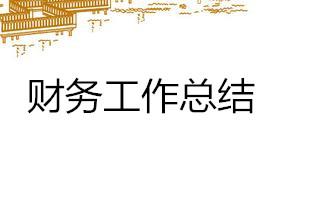 财务工作总结汇总