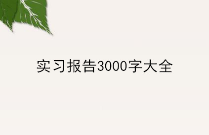 实习报告1500字大全