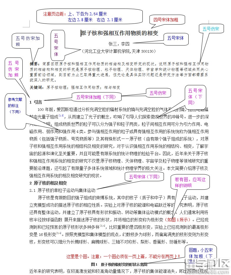 科技论文格式说明样本