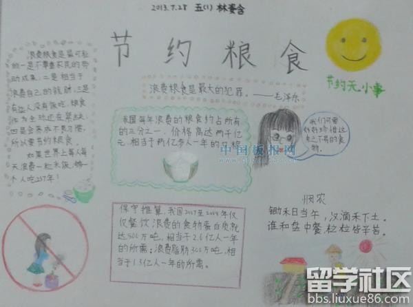 世界粮食日手抄报图片