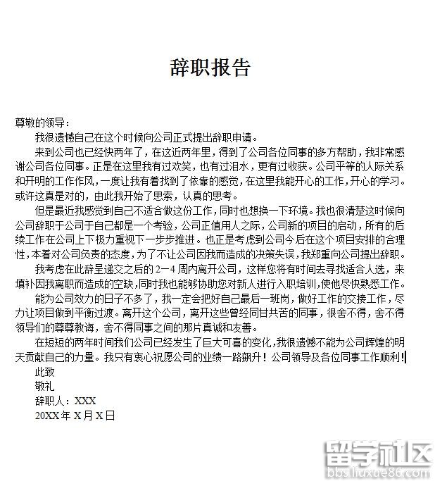 离职报告图片