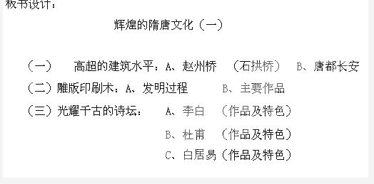 人教版七年级下册历史《辉煌的隋唐文化一》教案