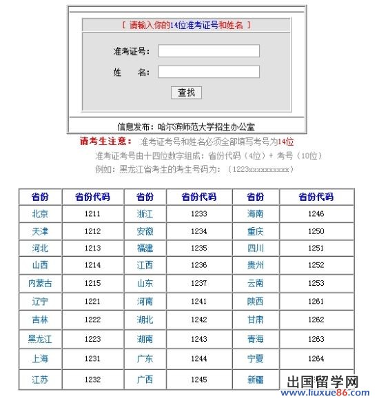 哈尔滨师范大学录取结果查询