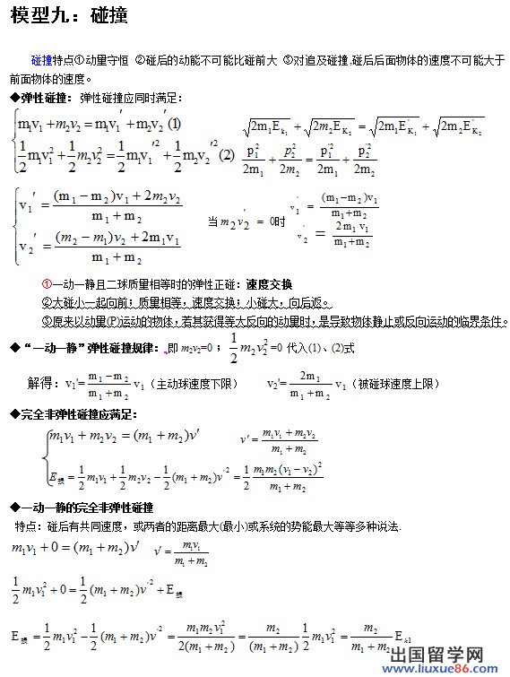 北京高考常用24个物理模型：碰撞