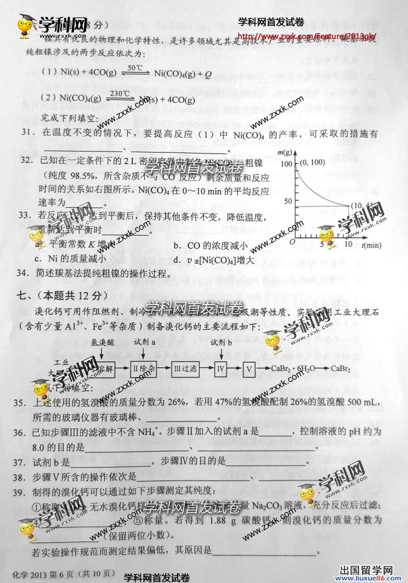 上海高考化学卷图片版