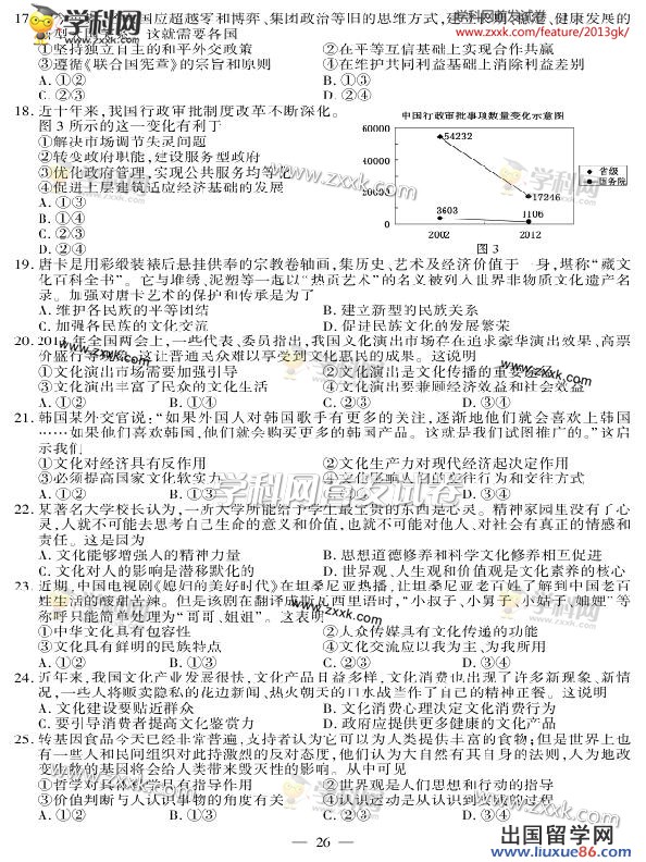 江苏高考政治卷图片版