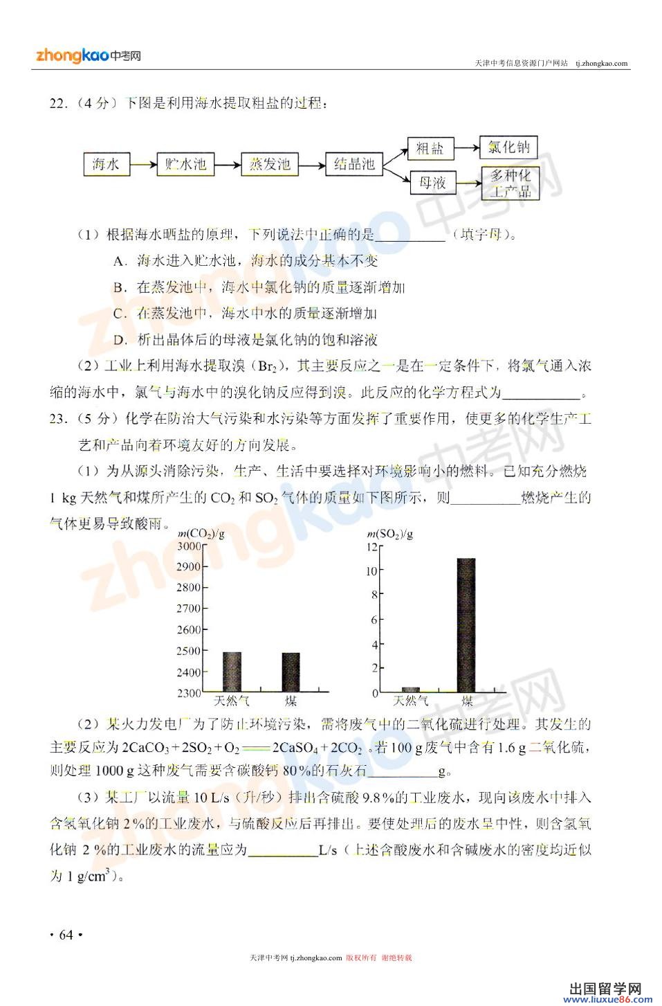 2013天津中考化学试题