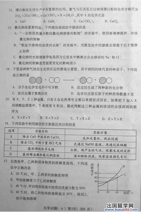 2013潍坊中考化学试题