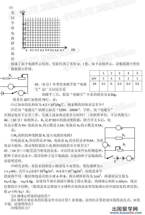 2013黄石中考物理试题