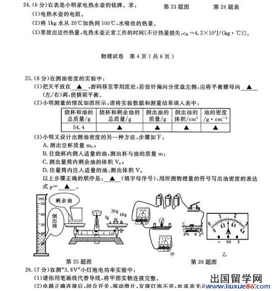 2013扬州中考物理
试题