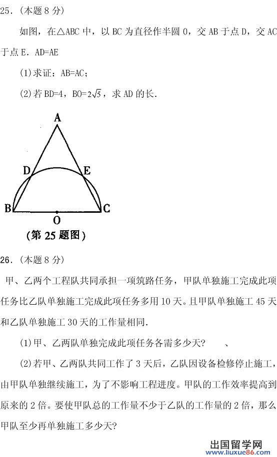 2013哈尔滨中考数学 试题