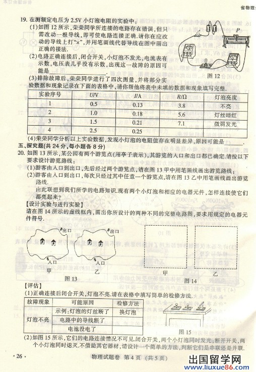 2013江西中考物理试题及答案