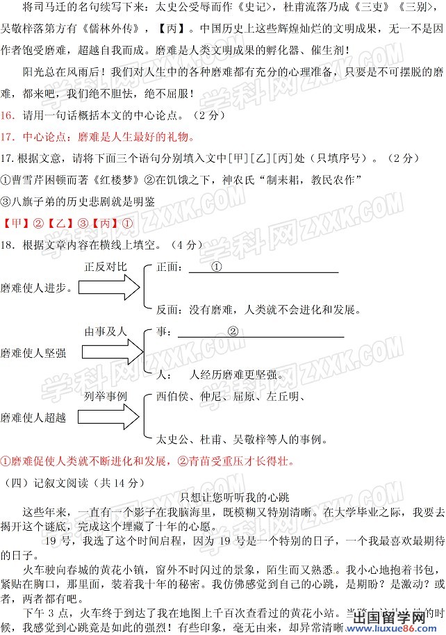 湖南长沙2013年中考语文试题（图片版）