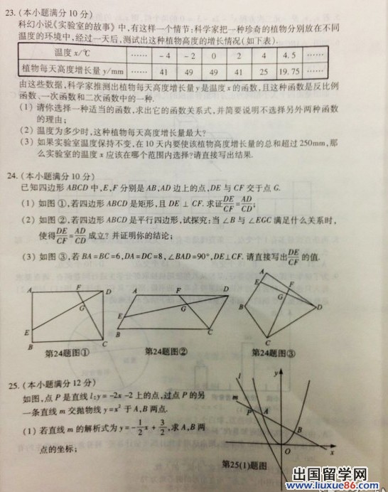 2013年武汉市中考数学试卷及答案