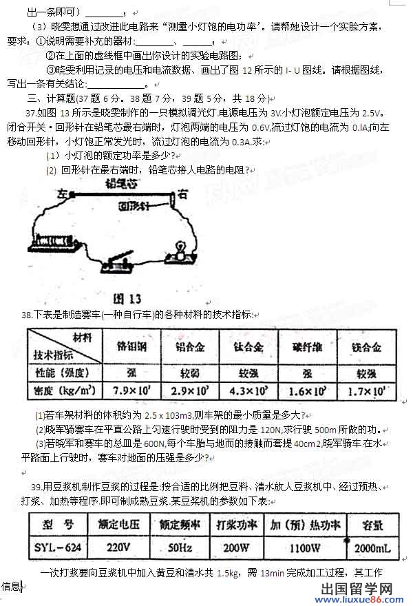 2013年山东临沂中考物理真题