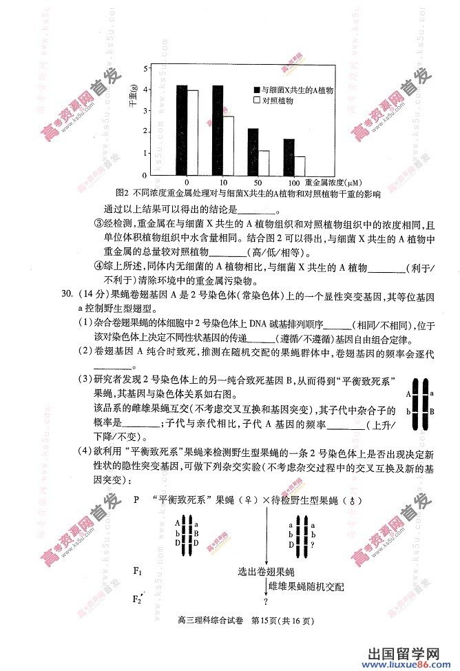 2014朝阳一模理综试题及答案