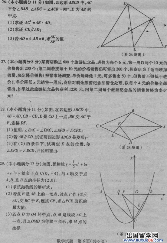 山东泰安2013年中考数学试题（图片版）