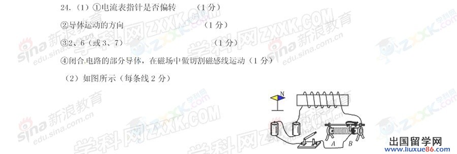 山东日照2013年中考物理答案（图片版）