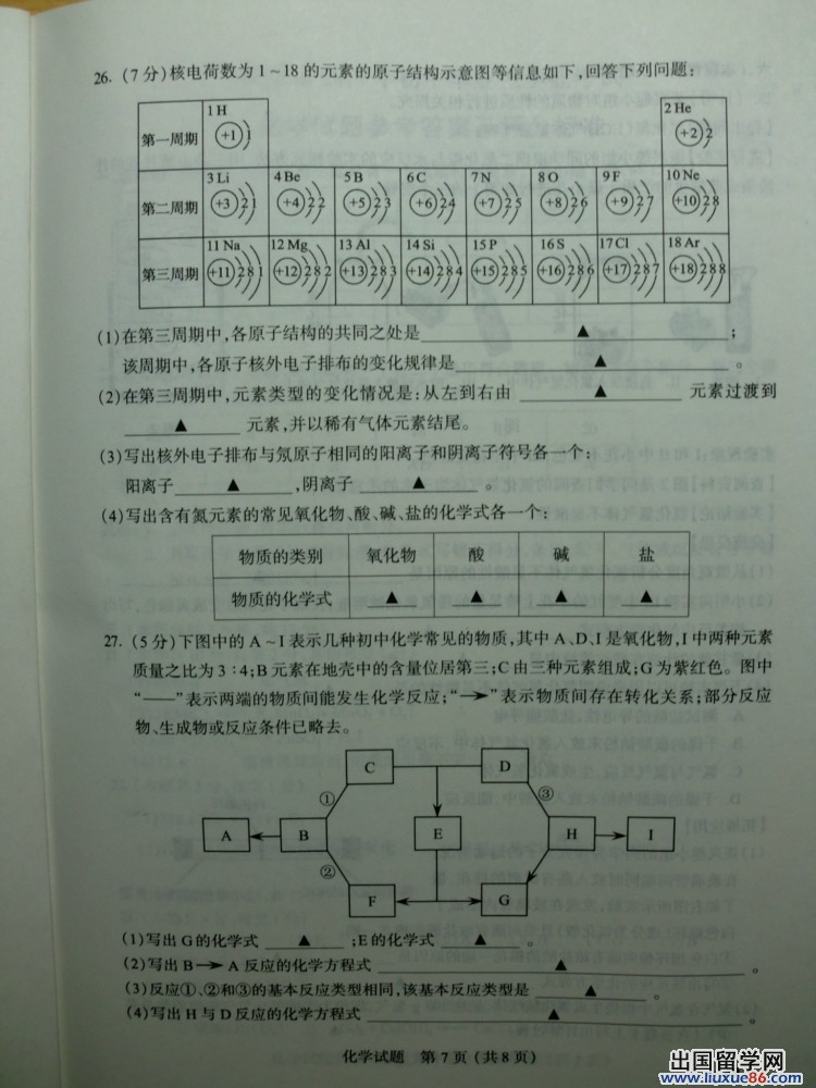 江苏南京2013年中考化学试题（图片版）