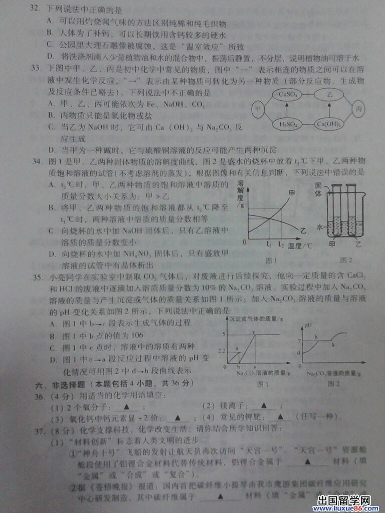 江苏连云港2013年中考化学试题（图片版）