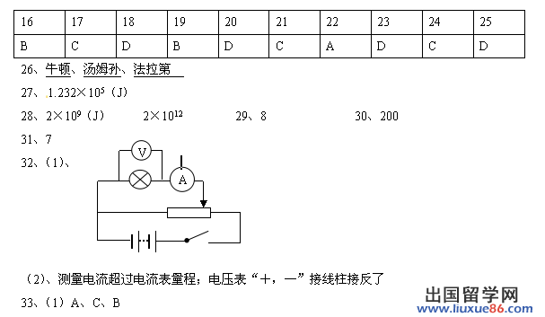 湖北荆门2013年中考物理答案（word版）