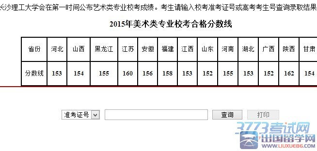 长沙理工大学艺术类专业成绩查询