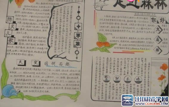 森林防火手抄报