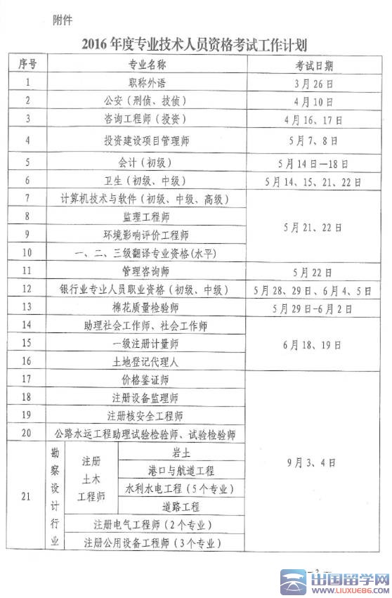 广东2016年一级建造师考试时间公布