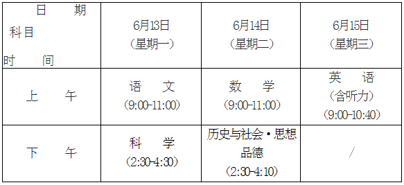 2016浙江温岭中考时间