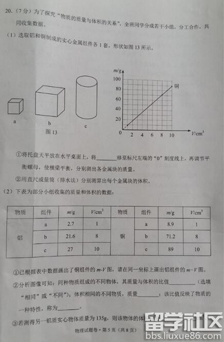 2016云南中考物理试题