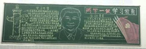 党校教室两学一做黑板报