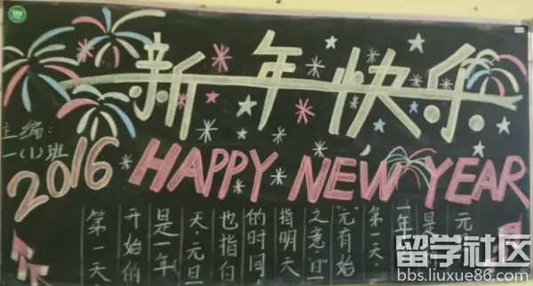 迎接新年黑板报