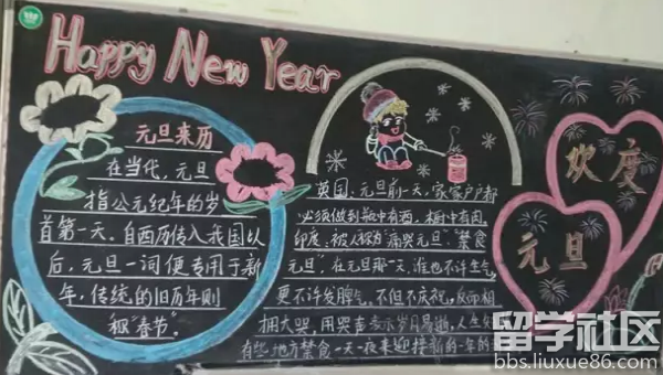 迎接新年黑板报