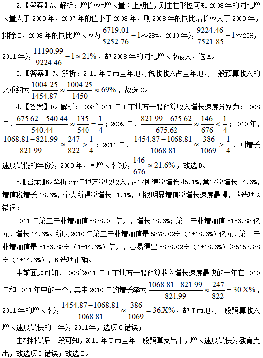 2018事业单位《职业能力》资料分析练习题（3）