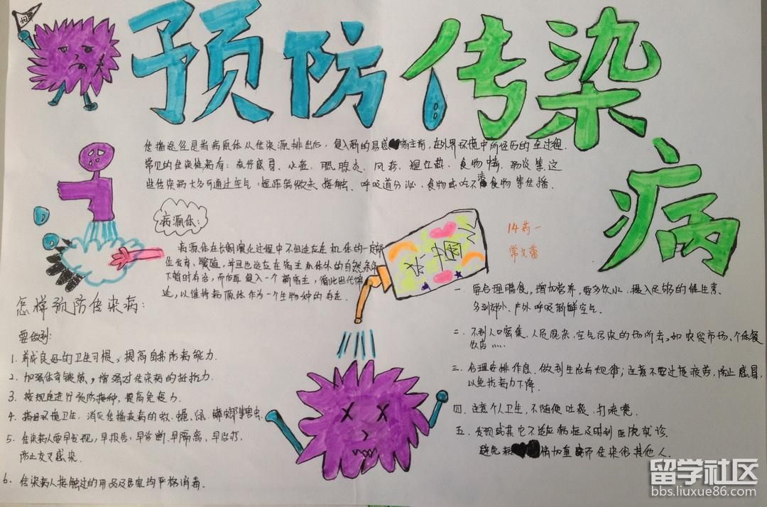 小学二年级夏季防病手抄报图片