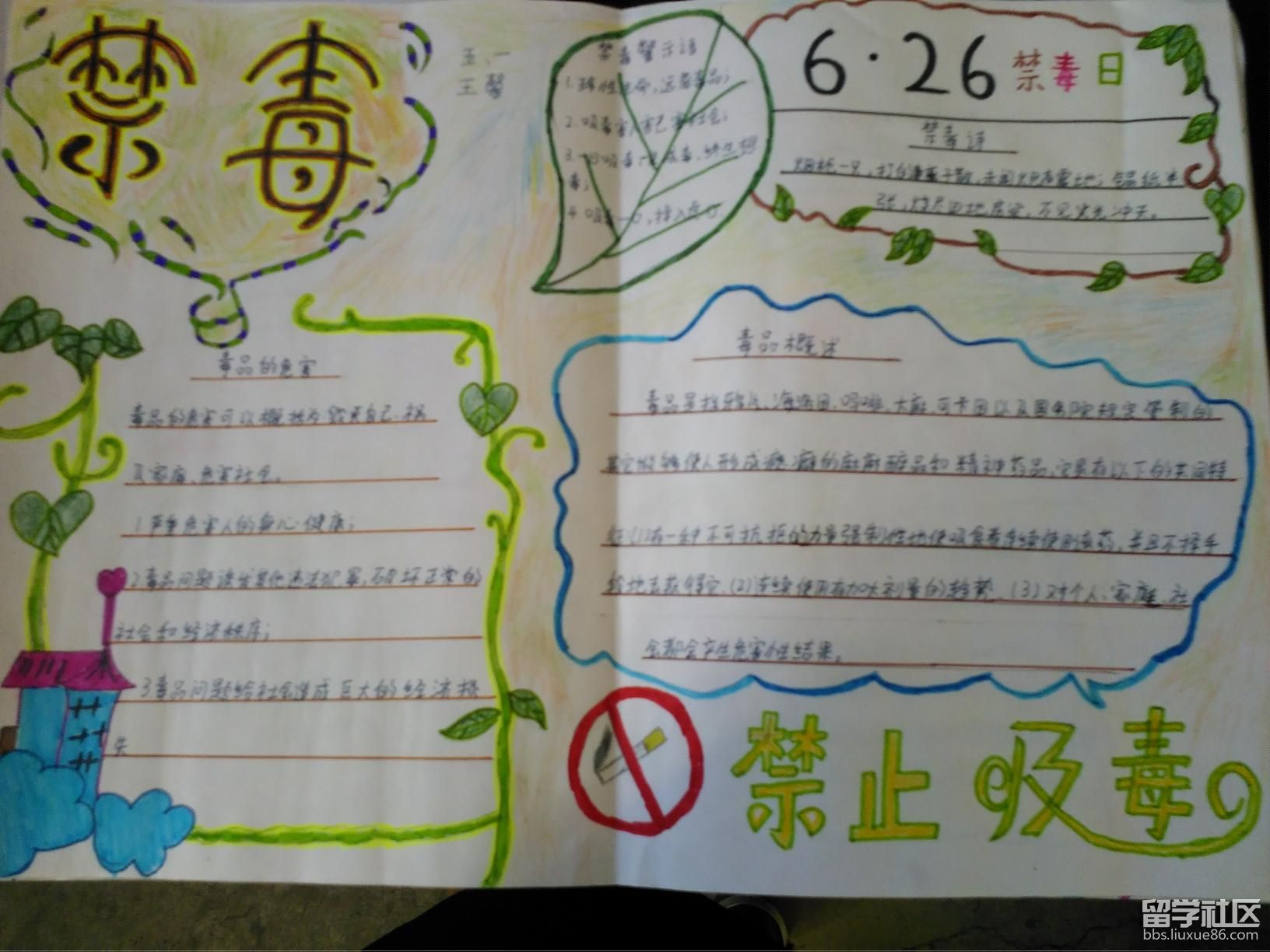 中学生禁毒主题手抄报图片