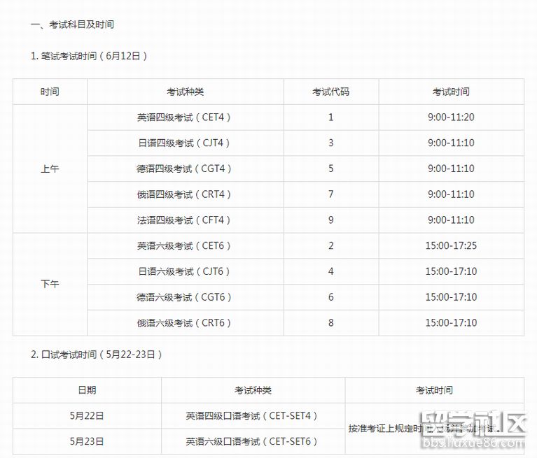 2021安徽上半年英语四六级考试时间已通知