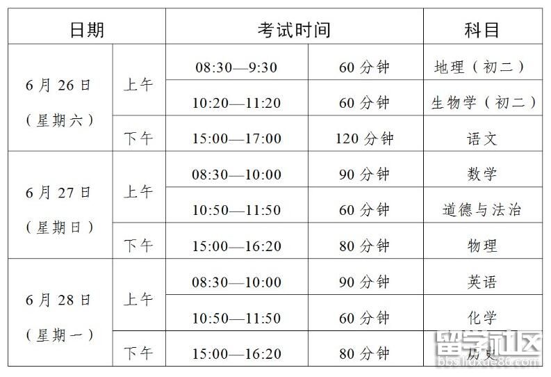 2021广东河源中考时间