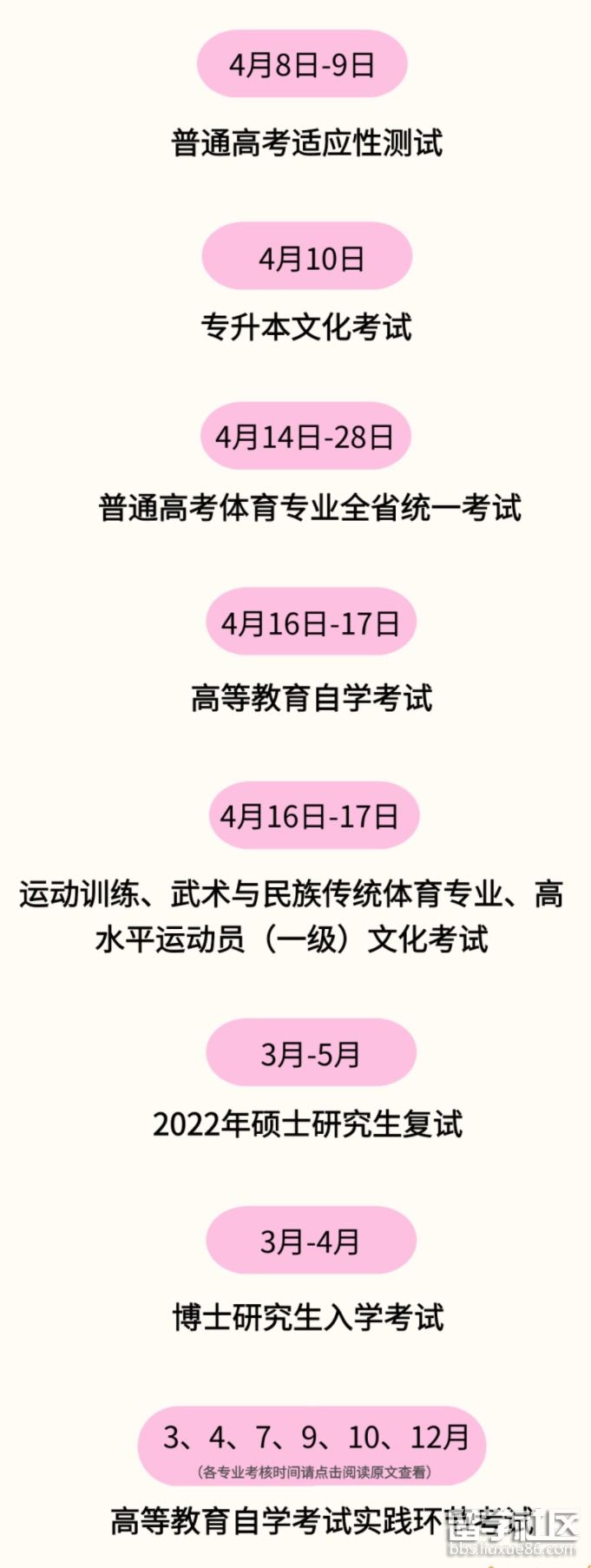 2022年4月贵州教育考试安排