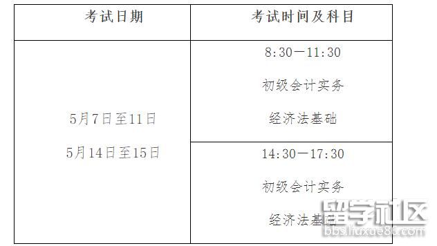 2022广东初级会计职称考试时间