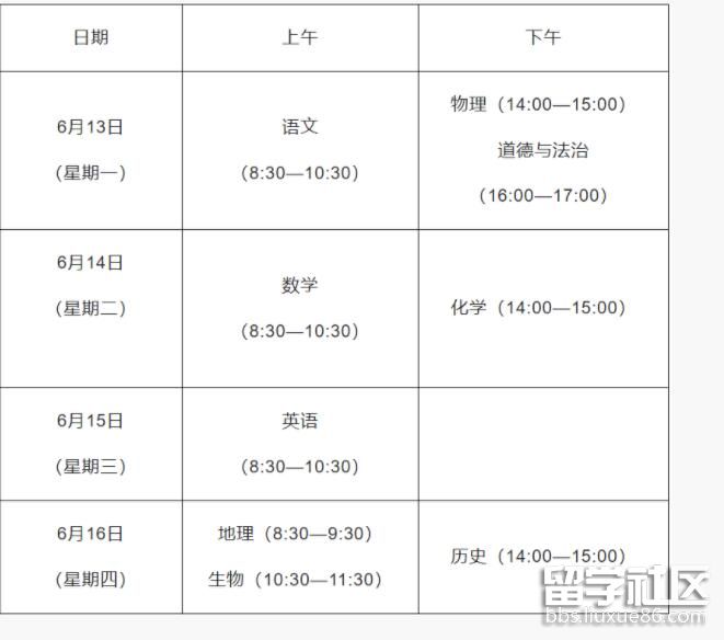 2022山东泰安中考时间及科目