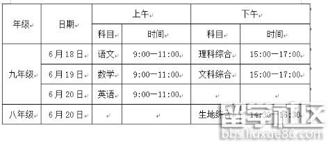 湖南郴州2022中考时间及科目